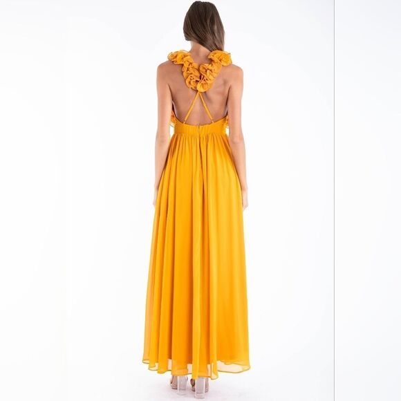 Elegant Mustard Maxi Dress - Picture 6 of 6